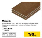 Masonite-3.2mm x 2440mm x 1220mm Each