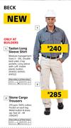 Beck Stone Cargo Trousers