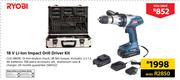 Ryobi 18V Li-Lon Impact Drill Driver Kit