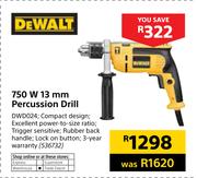Dewalt 750W 13mm Percussion Drill