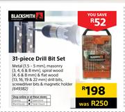 Black Smith  31 Piece Drill Bit Set