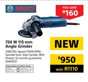 Bosch 750W 115mm Angle Grinder
