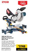 Ryobi 1800W 255mm Sliding Compound Mitre Saw CSS-1800