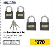 Cobolt 4 Piece Padlock Set