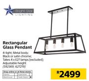 Bright Star Rectangular Glass Pendant