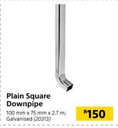 Plain Square Downpipe (Galvanised) 100mm x 75mm x 2.7m