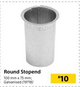 Round Stopend (Galvanised) 100mm x 75mm