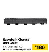 Easydrain Channel And Grate 1m (Black)