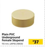 Plain PVC Underground Female Stopend 110mm UAP40