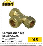 Builders Compression Tee Equal CXCXC 15mm