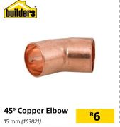 Builders 45° Copper Elbow 15mm