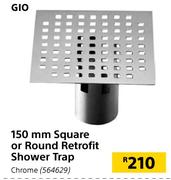 Gio 150mm Square Or Round Retrofit Shower Trap Chrome
