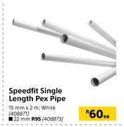 Speedfit Single Length Pex Pipe 15mm x 2m White-Each