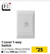 CBi 1 Lever 1-Way Switch 4x2, Plastic (White)