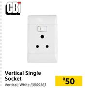 CBi Vertical Single Socket Vertical (White)