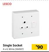 Lesco Single Socket 4x4 (White)