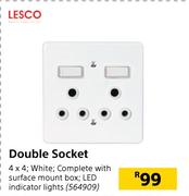 Lesco Double Socket 4x4 (White)