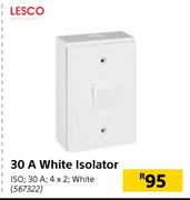 Lesco 30 A White Isolator