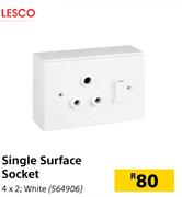 Lesco Single Surface Socket 4x2 (White)