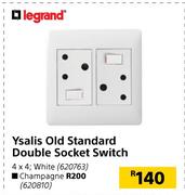 Legrand Ysalis Old Standard Double Socket Switch 4x4 (White)