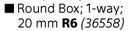PVC Round Box 1-Way 20mm