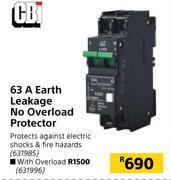 CBi 63A Earth Leakage No Overload Protector