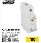 Major Tech Circuit Breaker 10A,20A & 32A