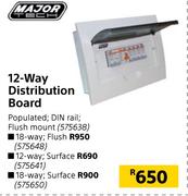 Major Tech 12-Way Distribution Board Surface