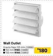 Wall Outlet Gravity Flaps 100mm
