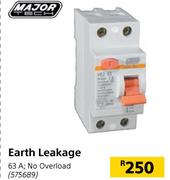 Major Tech Earth Leakage 63A No Overload