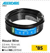 Aberdare House Wire 2.5m 10m Roll (Red)