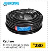 Aberdare Cabtyre 1.5mm 3-Core 20m (Black Or White)