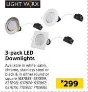 Light Worx 3 Pack LED Downlightts