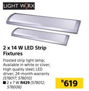 Light Worx 2 x 14 W  LED Strip Fixtures