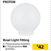 Proton Bowl Light Fitting 6" Polypropelene