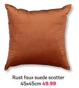 Rust Faux Suede Scatter 45 x 45cm