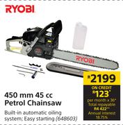 Ryobi 450mm 45cc Petrol Chainsaw