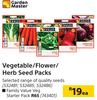 Garden Master Vegetable/Flower/Herb Seed Packs- Each