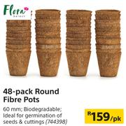 Flora 48-Pack Round Fibre Pots-Per Pk