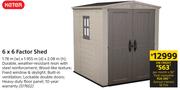 Keter 6 x 6 Factor Shed 1.78m (w) x 1.955m (d) x 2.08m (h)