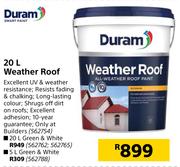 Duram 20L Weather Roof Green & White