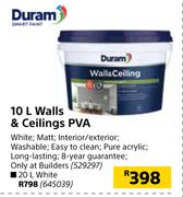 Duram 20Ltr Walls & Ceilings PVA (White)