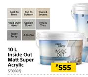 Fired Earth 10Ltr Inside Out Matt Super Acrylic