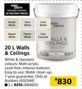 Fired Earth 20Ltr Walls & Ceilings
