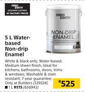 Fired Earth 1Ltr Water Based Non Drip Enamel