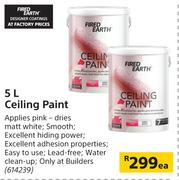 Fired Earth 5L Ceiling Paint-Each