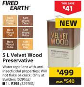 Fired Earth 5L Velvet Wood Preservative