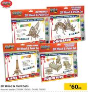 Crazy Crafts 3D Wood & Paint Sets-Each