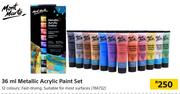 Mont Marte Metallic Acrylic Paint Set-36ml