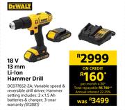 DeWalt 18V 13mm Li-Ion Hammer Drill DCD77652-ZA
